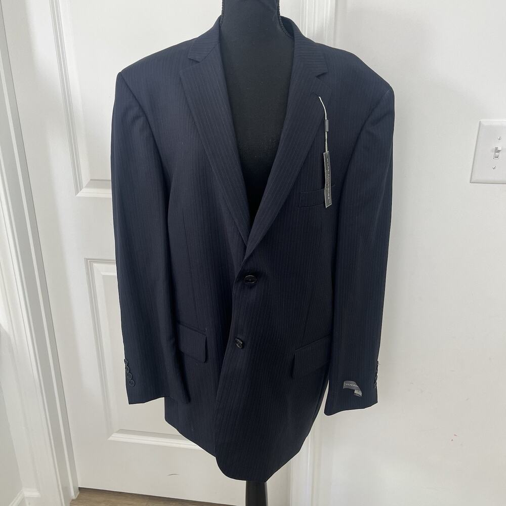 Wilke-Rodriguez Suit Separate Jacket 48R Modern Fit wool Navy Stripe blazer